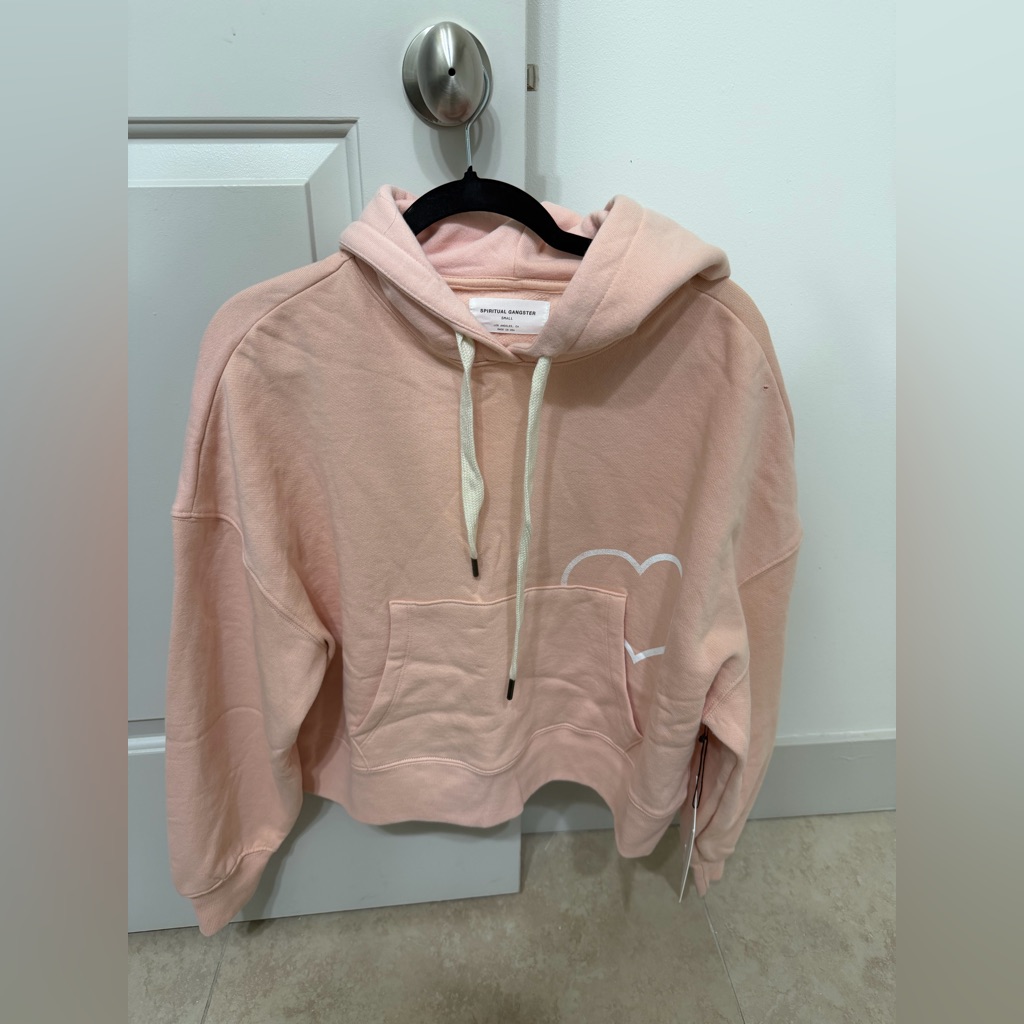 Spiritual Gangster Small Love Heart Pink Hoodie.